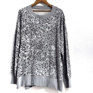 Nwot Aerie Leopard Print Oversized Fuzzy Comfy Sweatshirt